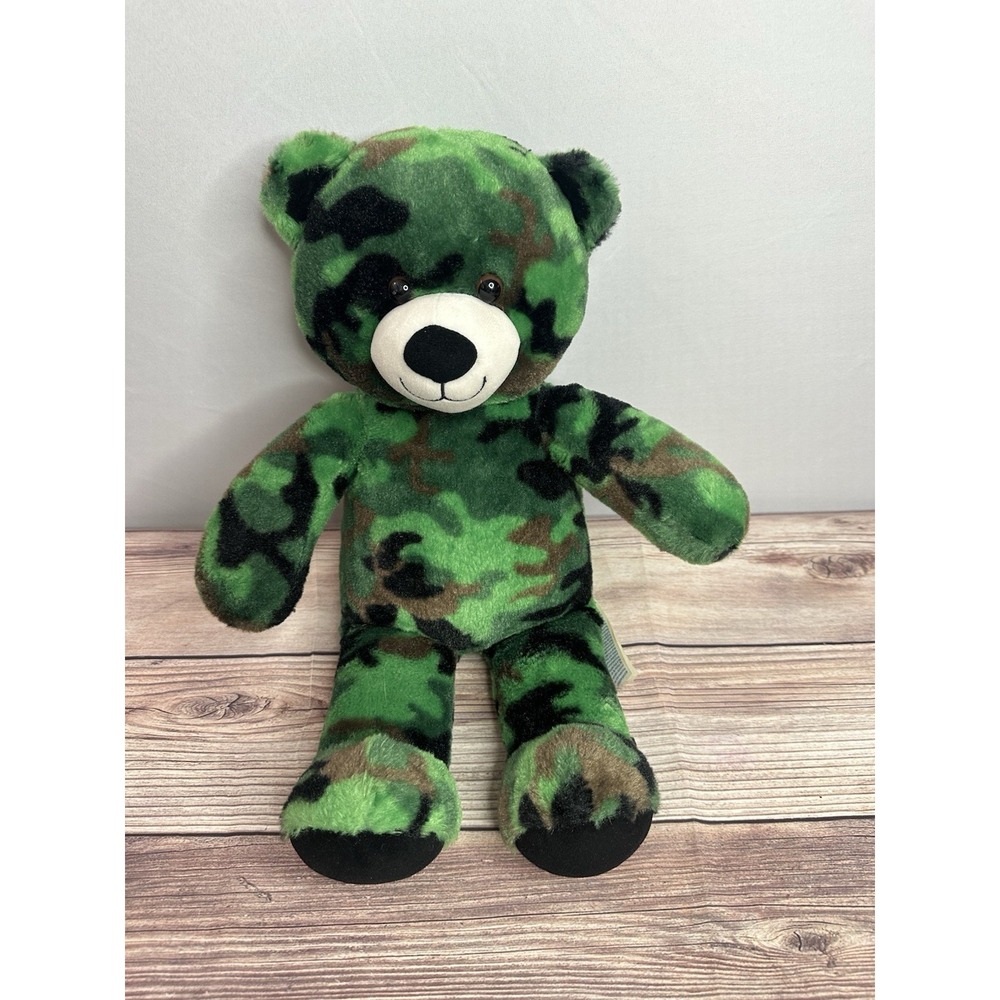 Build-A-Bear‎ Camouflage 18" Teddy Bear Plush Stuffed Animal Military Camo Green